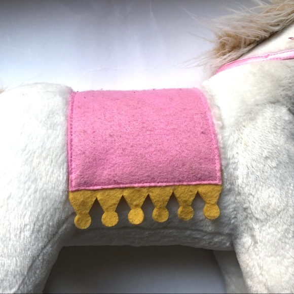 Pottery Barn Kids Plush Toy - White Pony with pink Saddle - 15” - Picture 11 of 13